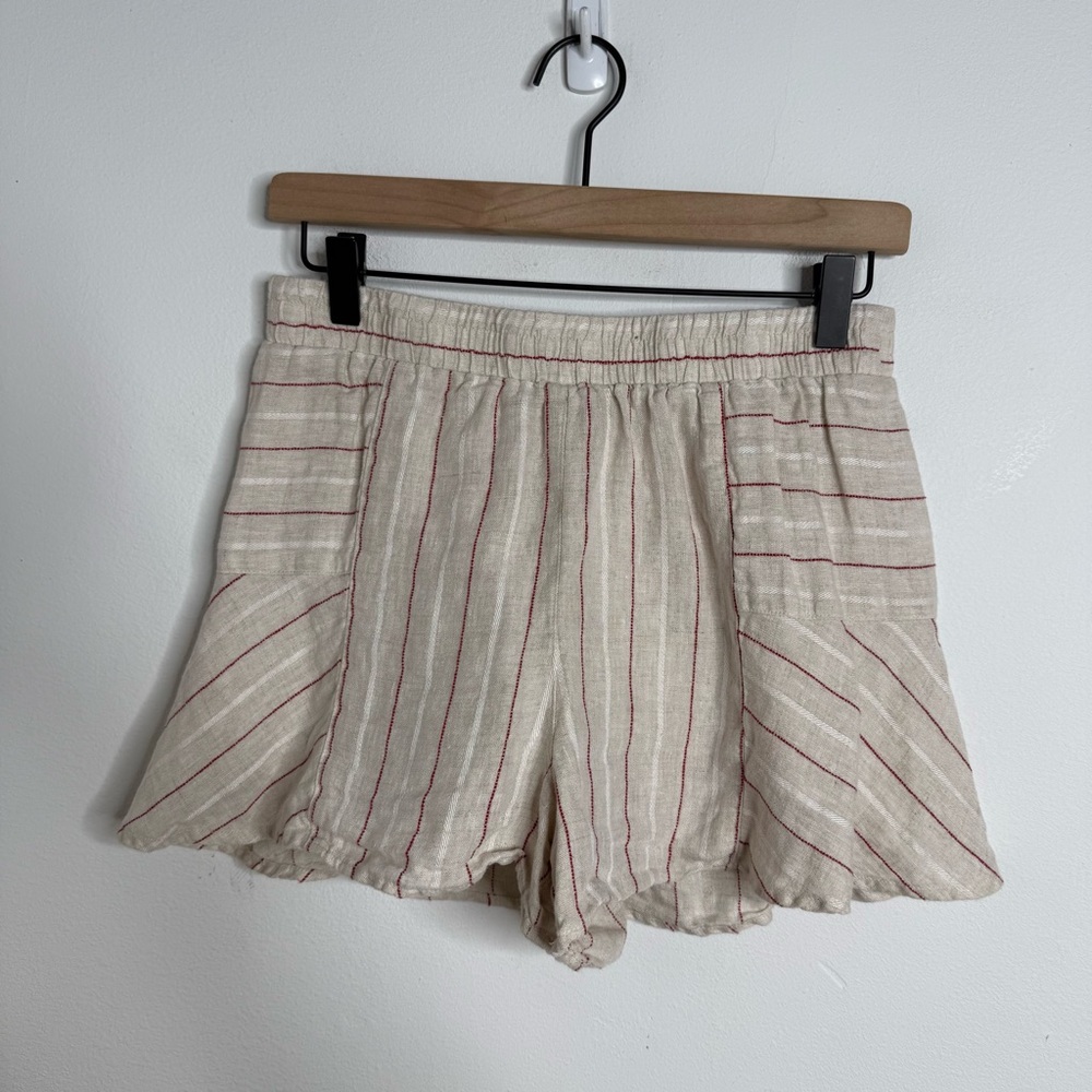 MAVEN WEST Jute Red Stripes Linen Tie Back & Shorts Matching Set S/M USA Made - Picture 5 of 16